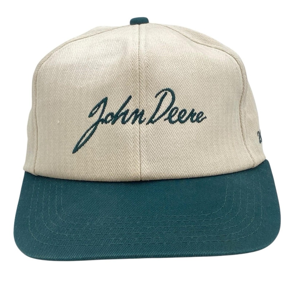 Vintage K-Products John Deere Snapback Hat Spell Out‎ Script 2002 Demo
